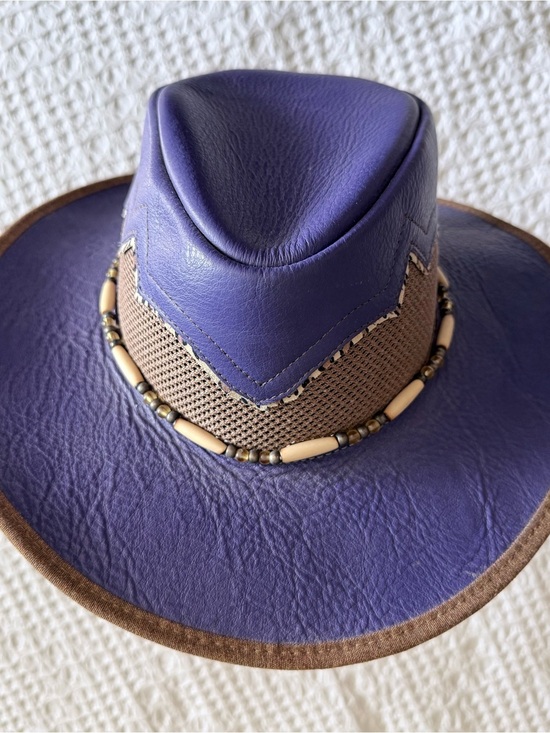 Sabbatini Sierra Leather Hat Purple Brown Mesh Western Women’s Med USA main image 12